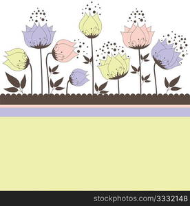 Background with flowers. Vector illustration