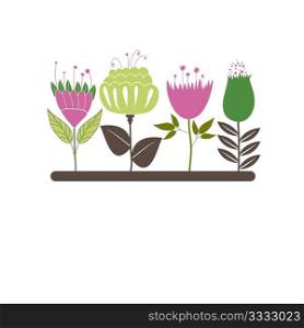 Background with flowers. Vector illustration