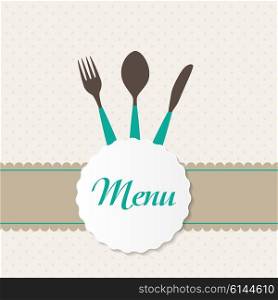 Background with Forks, Spoons end Knifes. Vector Illustration EPS10