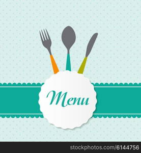 Background with Forks, Spoons end Knifes. Vector Illustration EPS10