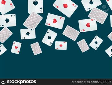 Background with four aces playing cards suit. On-board game or gambling for casino.. Background with four aces playing cards suit.