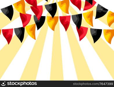 Background with garland of flags. Illustration for parties, traditional holiday or festival.. Background with garland of flags.