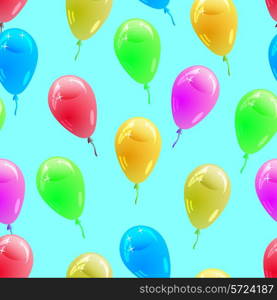 Background with glossy multicolored balloons. . Seamless wallpaper. Vector illustration.