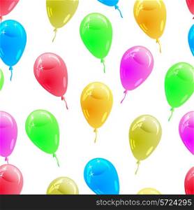 Background with glossy multicolored balloons. . Seamless wallpaper. Vector illustration.