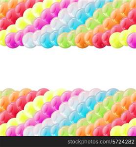 Background with glossy multicolored balloons. Vector illustration.