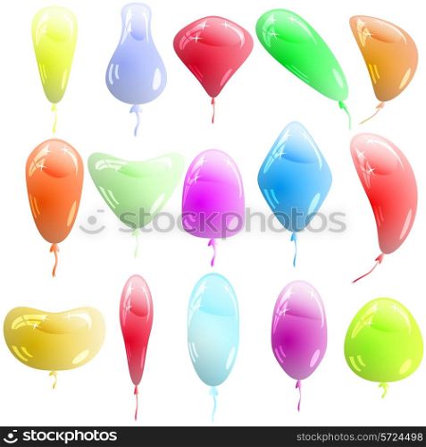 Background with glossy multicolored balloons. Vector illustration.