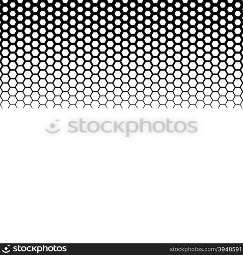 Background with gradient of monochrome hex grid