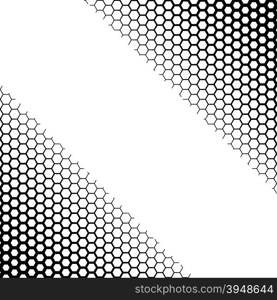 Background with gradient of monochrome hex grid