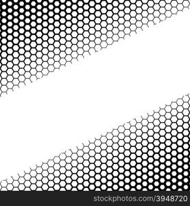 Background with gradient of monochrome hex grid