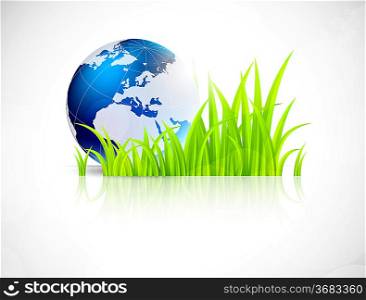 Background with grass and earth. Concept illustration