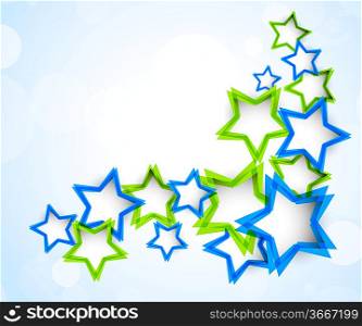 Background with green and blue stars