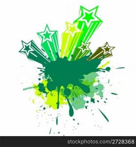 background with green splash and stars