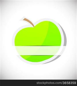 Background with green style apple. Ecology concept