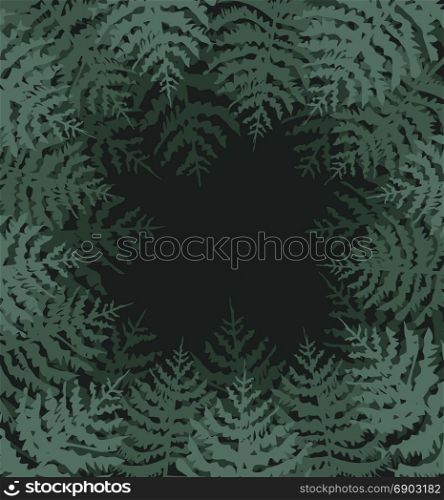 Background with green trees. Vector illustration of a spruce forest. Background with green trees