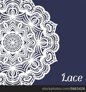 Background with hand drawn ornamental round lace doily. Background with hand drawn ornamental round lace doily.