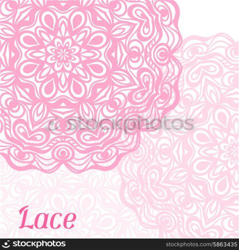 Background with hand drawn ornamental round lace doily. Background with hand drawn ornamental round lace doily.