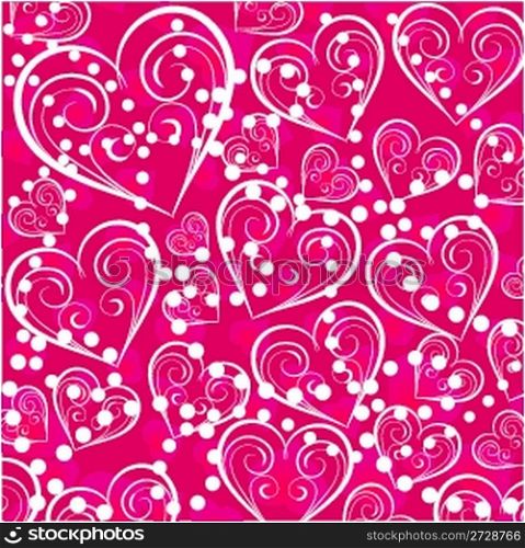 background with hearts and pearls