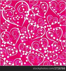background with hearts and pearls