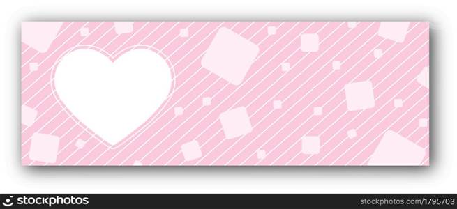 Background with hearts for text photos or illustrations and squares for congratulations, cards, banners and creative designs. Flat style