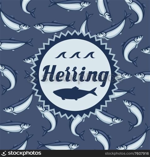 Background with herring fish. Pacific sardine. Seafood illustration.. Background with herring fish. Pacific sardine.