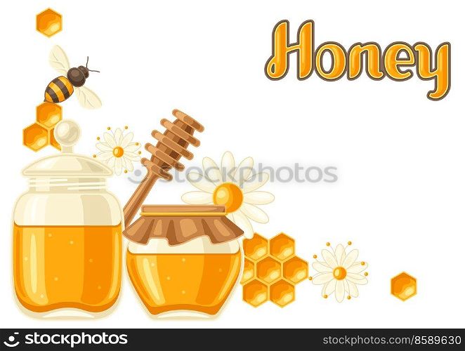 Background with honey items. Image for business, food and agricultural industry.. Background with honey items. Image for food and agricultural industry.
