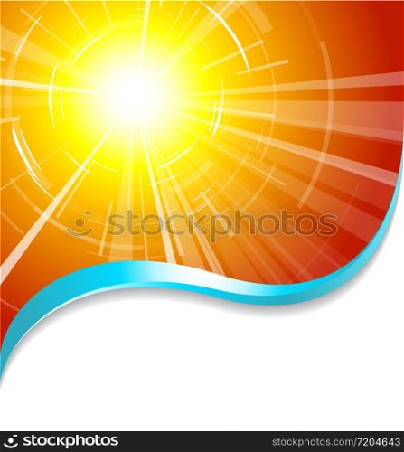 Background with hot summer sun and place for your text