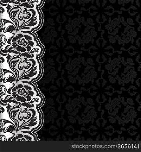 Background with lace, dark square
