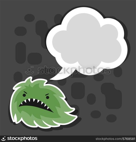 Background with little angry virus, microbe or monster.