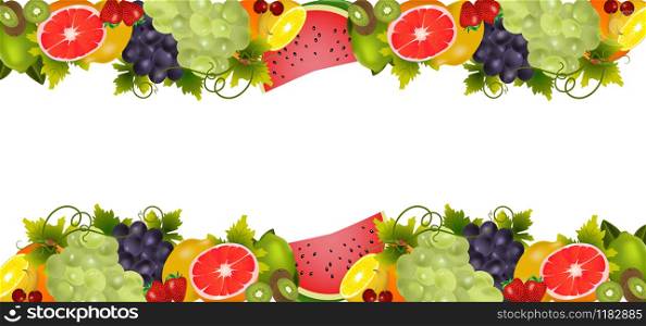 Background With Organic Fresh Fruits. Healthy Food. Fresh food concept