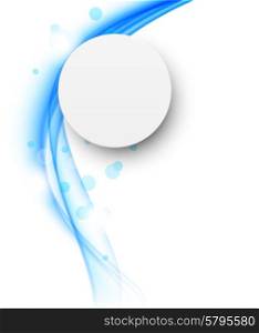 Background with paper circle in blue color. Background with paper circle