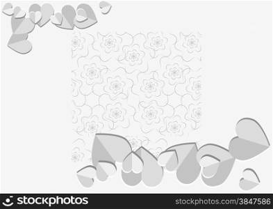 background with paper heart in bkack an white