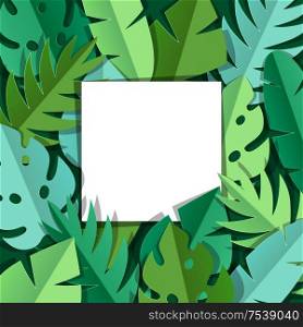 Background with paper palm leaves. Decorative image of tropical foliage and plants.. Background with paper palm leaves.