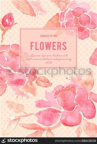 Background with peony flowers vector image