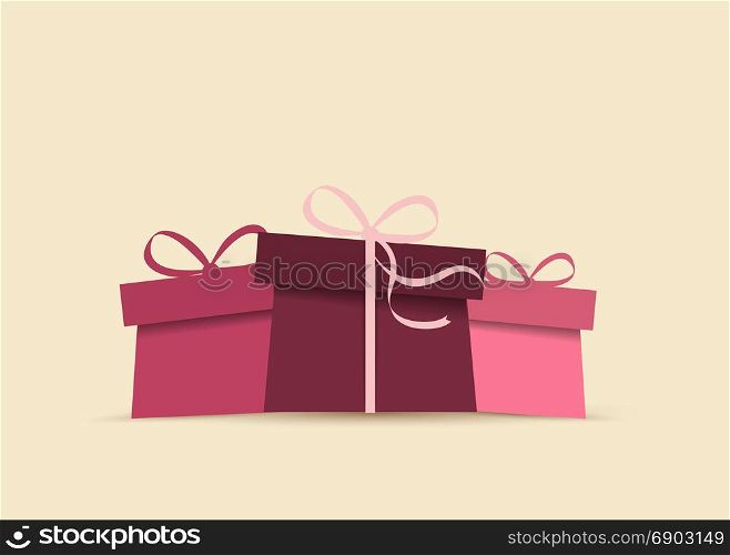 Background with presents. Vector illustration of gift. Colorful background with presents