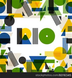 Background with Rio in abstract geometric style. Design for covers, tourist brochure, advertising banner.