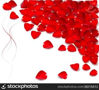 Background with rose petals. Vector.