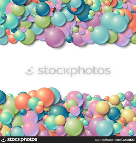 Background with scatterd messy glowing rubber balls