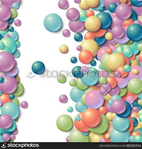 Background with scattered messy glowing rubber balls