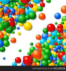 Background with scattered messy glowing rubber balls