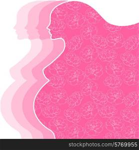 Background with silhouette of pregnant woman.
