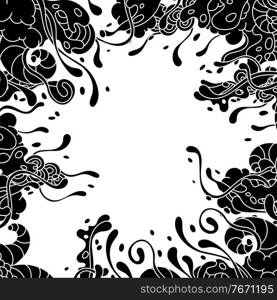 Background with slime and tentacles. Urban black abstract cartoon illustration.. Background with slime and tentacles.