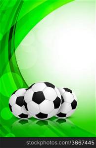 Background with soccer balls. Abstract green background