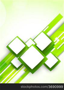 Background with squares and lines in green color