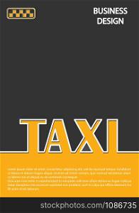 Background with TAXI inscription for advertising and printed publications, books, brochures, booklets.