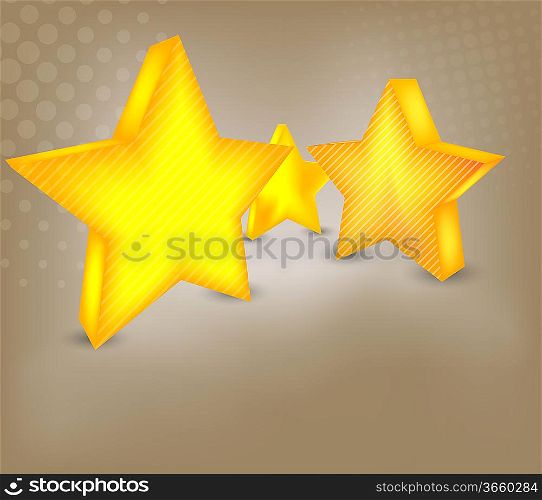 Background with three yellow stars and circle