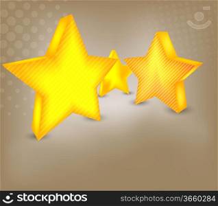 Background with three yellow stars and circle