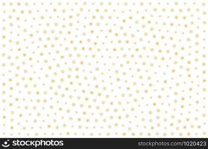 Background with various golden snowflakes useful for designers because editable