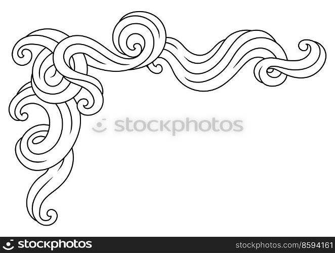 Background with wave line curls. Monochrome stripes black and white texture. Swirly abstract fur or hair.. Background with wave line curls. Monochrome stripes black and white texture.