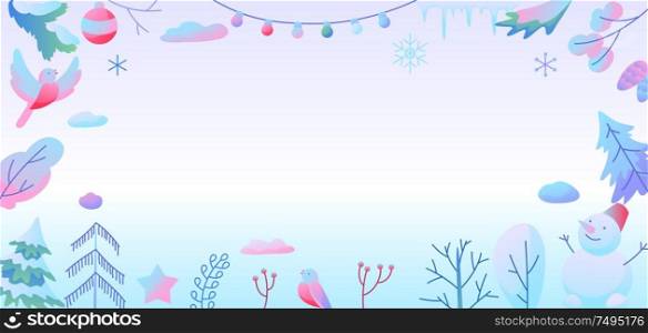 Background with winter items. New Year and Christmas objects.. Background with winter items.