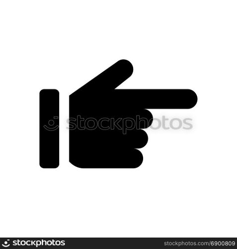 backhand index pointing right, icon on isolated background